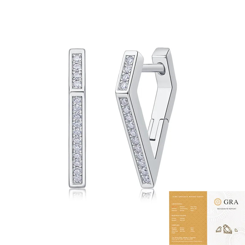 S925 Silver Mood Moissanite Clip-On Earrings New Style Hot-Selling Cross-Border Fashion Jewelry Wholesale Stock