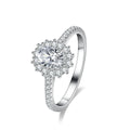 Women's 1 Carat Egg-Shaped Pigeon Egg Moissanite Ring S925 Sterling Silver TikTok Live Special-Shape Fine Ring Wholesale