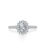 Women's 1 Carat Egg-Shaped Pigeon Egg Moissanite Ring S925 Sterling Silver TikTok Live Special-Shape Fine Ring Wholesale