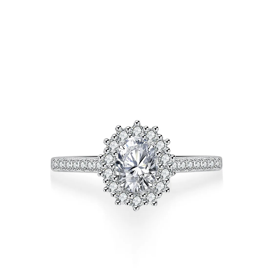 Women's 1 Carat Egg-Shaped Pigeon Egg Moissanite Ring S925 Sterling Silver TikTok Live Special-Shape Fine Ring Wholesale