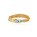 18K Gold Blue Three-Layer Princess Snake Pendant Necklace Luxury Unisex Wedding Engagement Accessory Trendy Brass Zircon Banquet