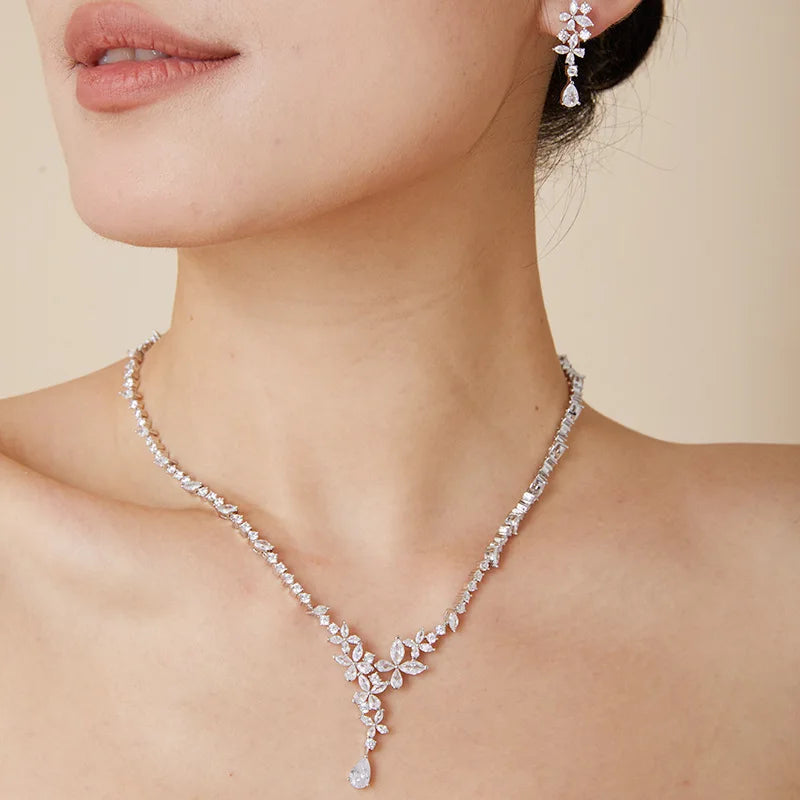 High Quality Fine Jewelry Pear Cut Excellent 18k White Gold Lab Grown Diamond Earrings