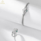 Women's Stylish S925 Silver Inlaid Full Diamond Design Ring Accessible Luxury European American Cross-Border New Spirit Alloy