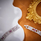 Fashionable High-End Rhodium Plated Ruby Necklace Dazzling Brass Material with Zircon Main Stone Trendy Collarbone Chain