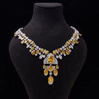 High Class Jewelry Brass Rhodium Plated Yellow Ladies Evening Dress Banquet Evening Dress Necklace