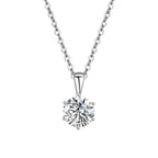 Sn278 925 Sterling Silver Classic Advanced 6 Prong Setting Necklace 9mm AAAA Cubic Zirconia for Women's Engagement Wedding Party