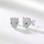 Women's Stylish Cheetah-Style S925 Silver Zircon Cross-Border Falling Galaxy Mainly Silver Earrings for Party Fashion Style Full