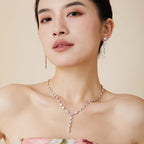 Rhodium Plated Necklace Choker High Quality Fashion Jewelry with Diamond for Wedding Birthday Gift Couples Men Women