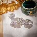 Brass Plated 18K Gold Anti Allergy Fashion Personalized Cute Bow Earrings for Women