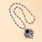 Blue Square Luxury Sweater Chain Emerald Zirconia Stylish Bohemian Style Religious Diamond Agate Pearl for Women for Shopping
