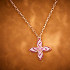 Cute Girl Fashion Versatile Colorful Zircon Flower Necklace for Women's Champagne Plated Long Pendant