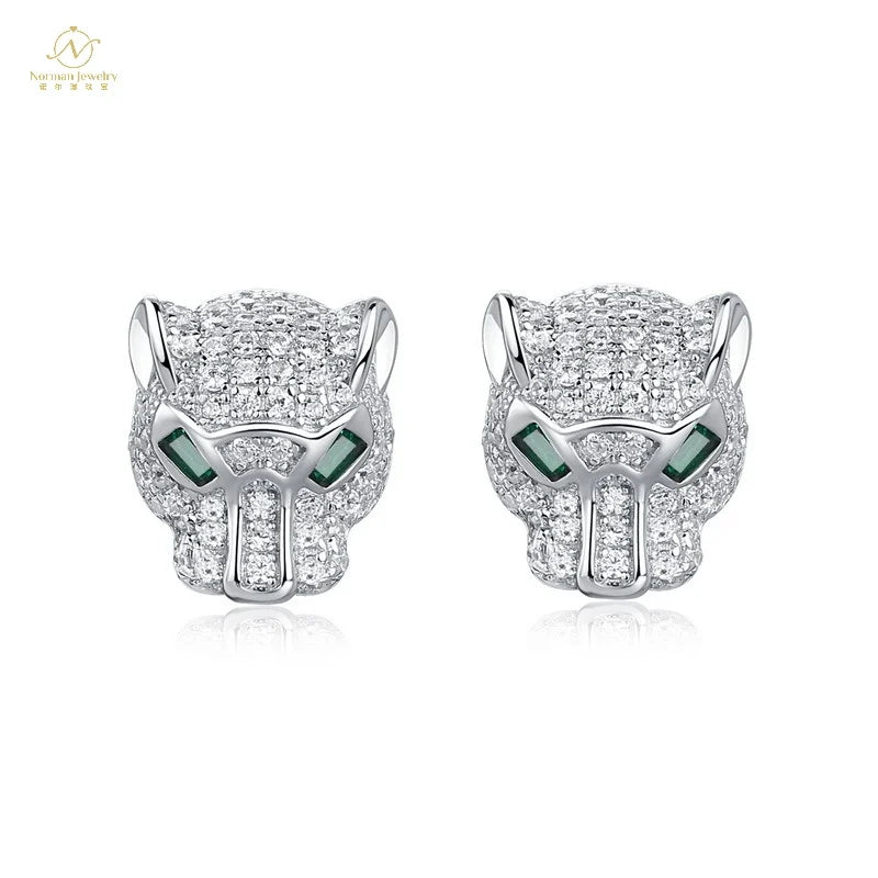 Women's Stylish Cheetah-Style S925 Silver Zircon Cross-Border Falling Galaxy Mainly Silver Earrings for Party Fashion Style Full