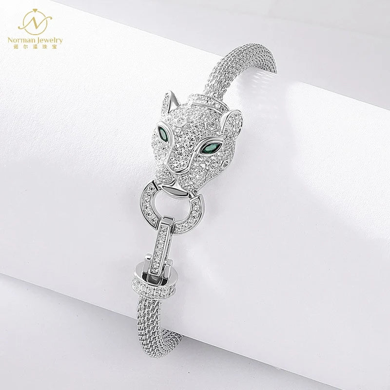 European American S295 Silver Cross-Border Style Falling Galaxy Exquisite Bracelet Fashionable Animal Shape Trendy Zircon Bangle