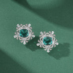 Hot Selling Factory Green Crystal Imitated Diamond Earrings for Women Wedding CZ Fashion Stud Earrings