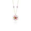 Women's Fine Pendant Necklace New Caibao Micro-Inlaid Gold Plated Atmospheric Fan Shaped Medium Long Sweater