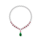 Trendy Crystal Water Necklace with Exquisite Rhodium-Plated Goddess Design Brass Pendant Green Water Droplet for Grandmothers