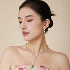 Rhodium Plated Necklace Choker High Quality Fashion Jewelry with Diamond for Wedding Birthday Gift Couples Men Women