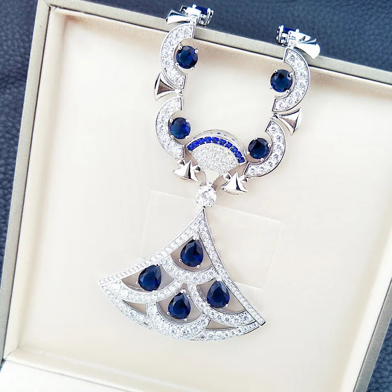 Best Quality Luxury Women's Necklace Long Sweat Chain Hand Inlay CZ Colorful Crystal Jewelry for Party Featuring Zircon Main