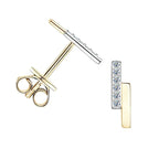 Fashion INS Style One-Word Moissanite Stud Earrings New Trendy Simple Minimalist Design S925 Sterling Silver with Gold Plating