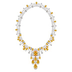 High Class Jewelry Brass Rhodium Plated Yellow Ladies Evening Dress Banquet Evening Dress Necklace