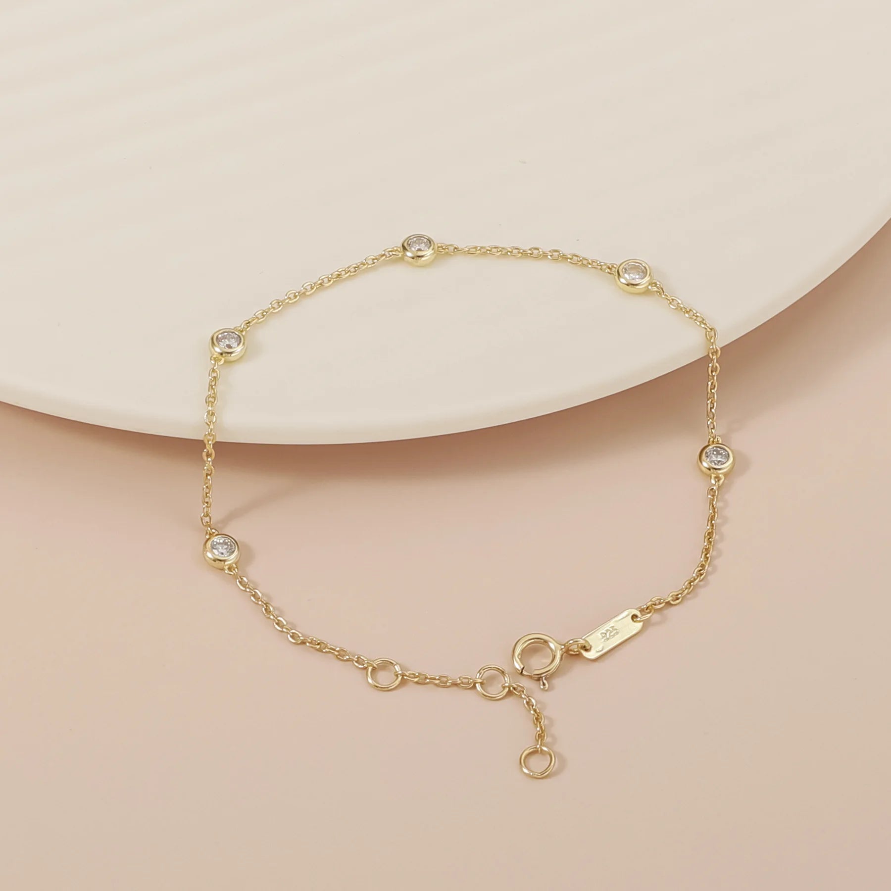 Adjustable S925 Sterling Silver Tennis Bracelet with Gold Plated Lab Grown Diamond Party Jewelry for Women