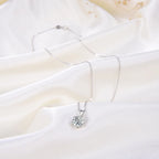 Sn278 925 Sterling Silver Classic Advanced 6 Prong Setting Necklace 9mm AAAA Cubic Zirconia for Women's Engagement Wedding Party