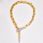 45Cm Gold Women Necklace Serpentine Green Zircon Fine Jewelry Necklaces for Ladies