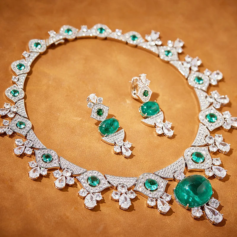 Trendy Unisex Hexagon Brass CZ Necklace with Rhodium Plated Custom Chain Custom Party Jewelry for Ladies