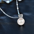 S925 Sterling Silver Necklace Pearl Moissanite Luxury Fine Chains for Sweater Match Classy Clavicle Jewelry Trendy Styling Gift