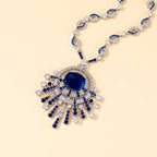 Blue Square Luxury Sweater Chain Emerald Zirconia Stylish Bohemian Style Religious Diamond Agate Pearl for Women for Shopping