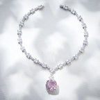 Luxury 20mm Yellow Zirconia Diamond Necklace White Rhodium Plated Brass for Ladies' Evening Party Wear