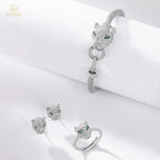 Women's Stylish Cheetah-Style S925 Silver Zircon Cross-Border Falling Galaxy Mainly Silver Earrings for Party Fashion Style Full