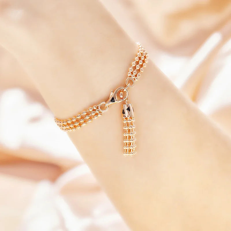 Brass Plated 18K Gold Inlaid with Zircon for Men and Women's Romantic Tassel Rings Wholesale Exaggerated Exquisite Accessories