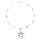 High Quality Full Diamond Sweater Chain Fan Shaped Brass Necklace with Zircon for Weddings in Europe and America