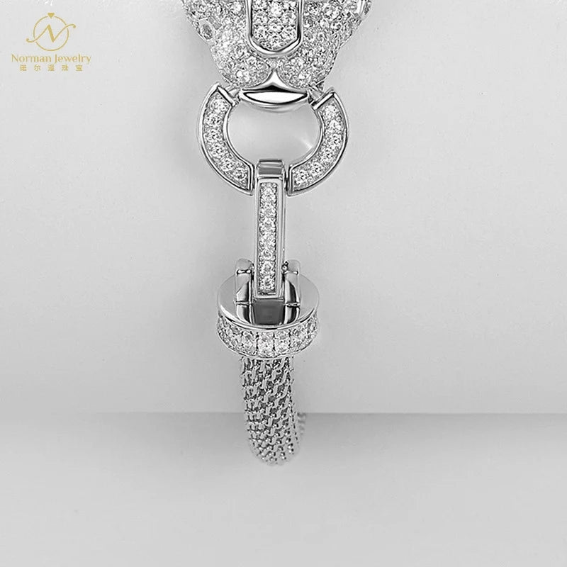 European American S295 Silver Cross-Border Style Falling Galaxy Exquisite Bracelet Fashionable Animal Shape Trendy Zircon Bangle