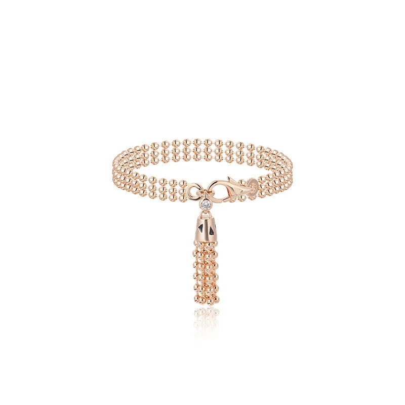 Brass Plated 18K Gold Inlaid with Zircon for Men and Women's Romantic Tassel Rings Wholesale Exaggerated Exquisite Accessories