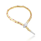 45Cm Gold Women Necklace Serpentine Green Zircon Fine Jewelry Necklaces for Ladies