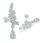 Luxury High-End 925 Sterling Silver Women's Cross-Border Source 5*8mm Pear-Shaped Moissanite Stud Earrings Full Diamond Earrings