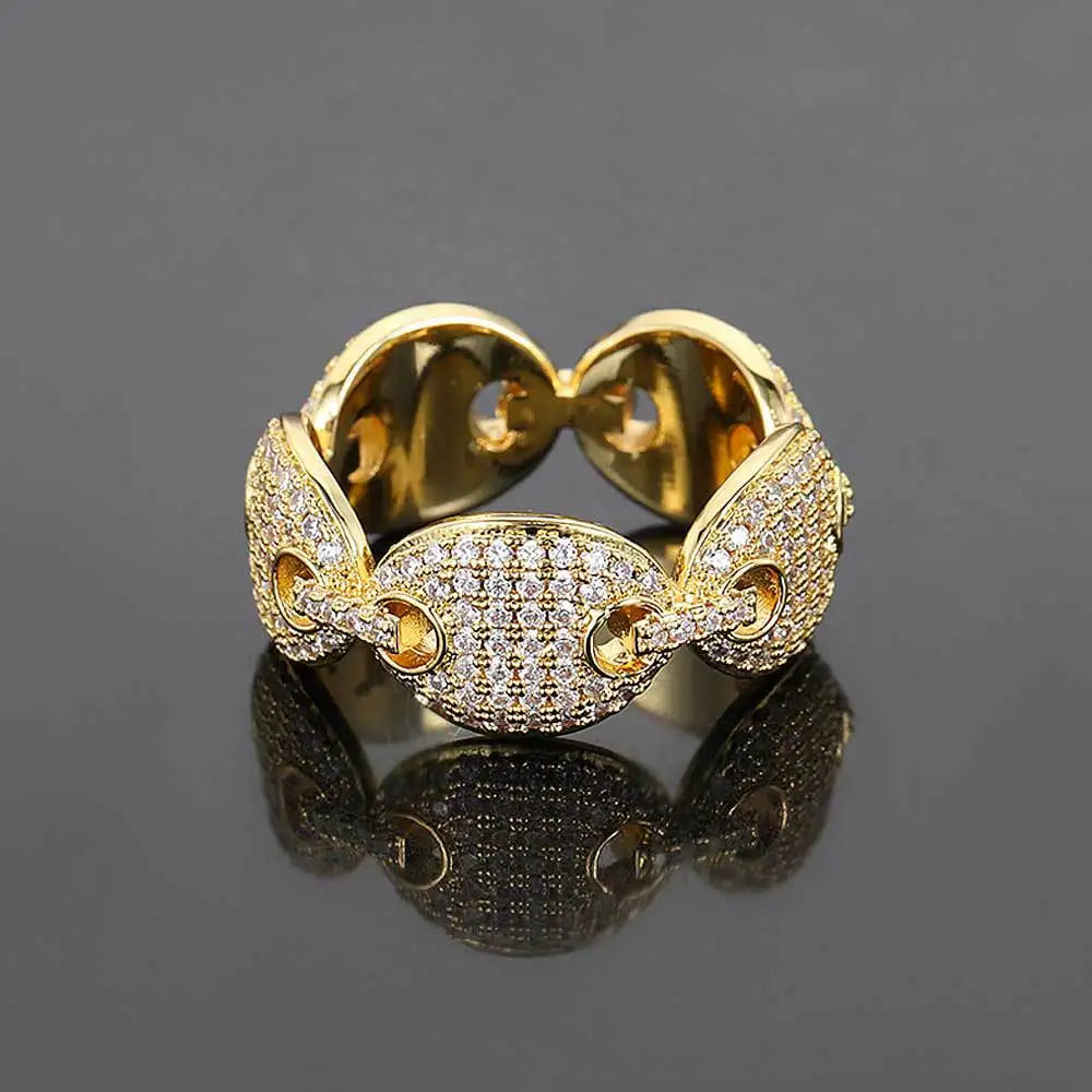 Dropshipping BIG Bling Bling Hip Hop Iced Out Luxury Oversize Men's Ring