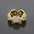 Dropshipping BIG Bling Bling Hip Hop Iced Out Luxury Oversize Men's Ring