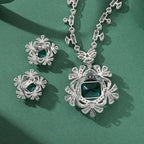 Rhodium Plated Fine Pendant Necklace Exquisite Fan-Shape with Handmade Zircon Inlay Elegant Charm for Weddings Banquets Parties