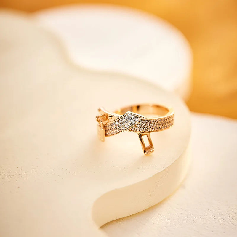 Adjustable Silver/Gold Plated Multi Finger Ring Designer Crystal Twisted Open Ring