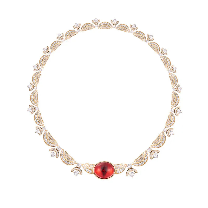 Premium Custom Jewelry Star Same Style Ruby Evening Dress Women's Dress Necklace