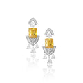 Factory-Designed High-End Yellow Tassel Earrings with Zircon Pearl Diamond Gold Plated on Luxurious Classic Brass for Gifts