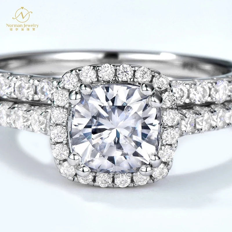 Luxury Fine S925 Silver Moissanite Ring for Women Elegant Classic Jewelry Inlaid New Cross-Border Group for Chinese Valentine's