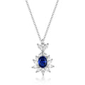 Anster Wholesale Fashion Women Luxury Sapphire Jewelry Set High Quality  Sterling Silver Infinity Pendant Necklace