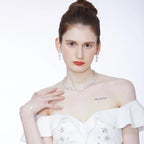 Flower Shape Tennis  Necklace Cubic Zirconia Brass Tennis Chain Rhodium Plated Tennis  Necklace  for Girls