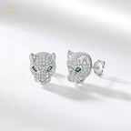 Women's Stylish Cheetah-Style S925 Silver Zircon Cross-Border Falling Galaxy Mainly Silver Earrings for Party Fashion Style Full