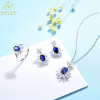 Luxury Gemstone Jewelry White Gold Natural Unheated Cornflower Sapphire Wedding Earrings