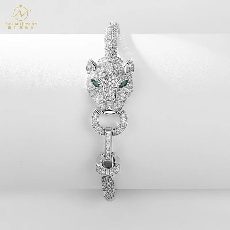 European American S295 Silver Cross-Border Style Falling Galaxy Exquisite Bracelet Fashionable Animal Shape Trendy Zircon Bangle